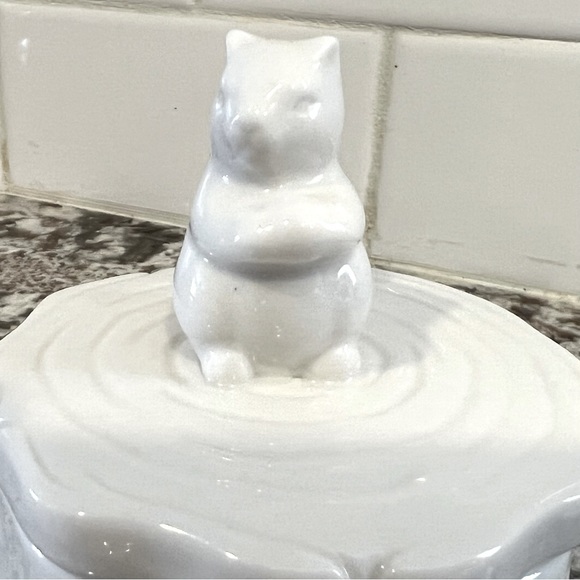 Tozai Other - Squirrel White Glazed Porcelain Trinket Box